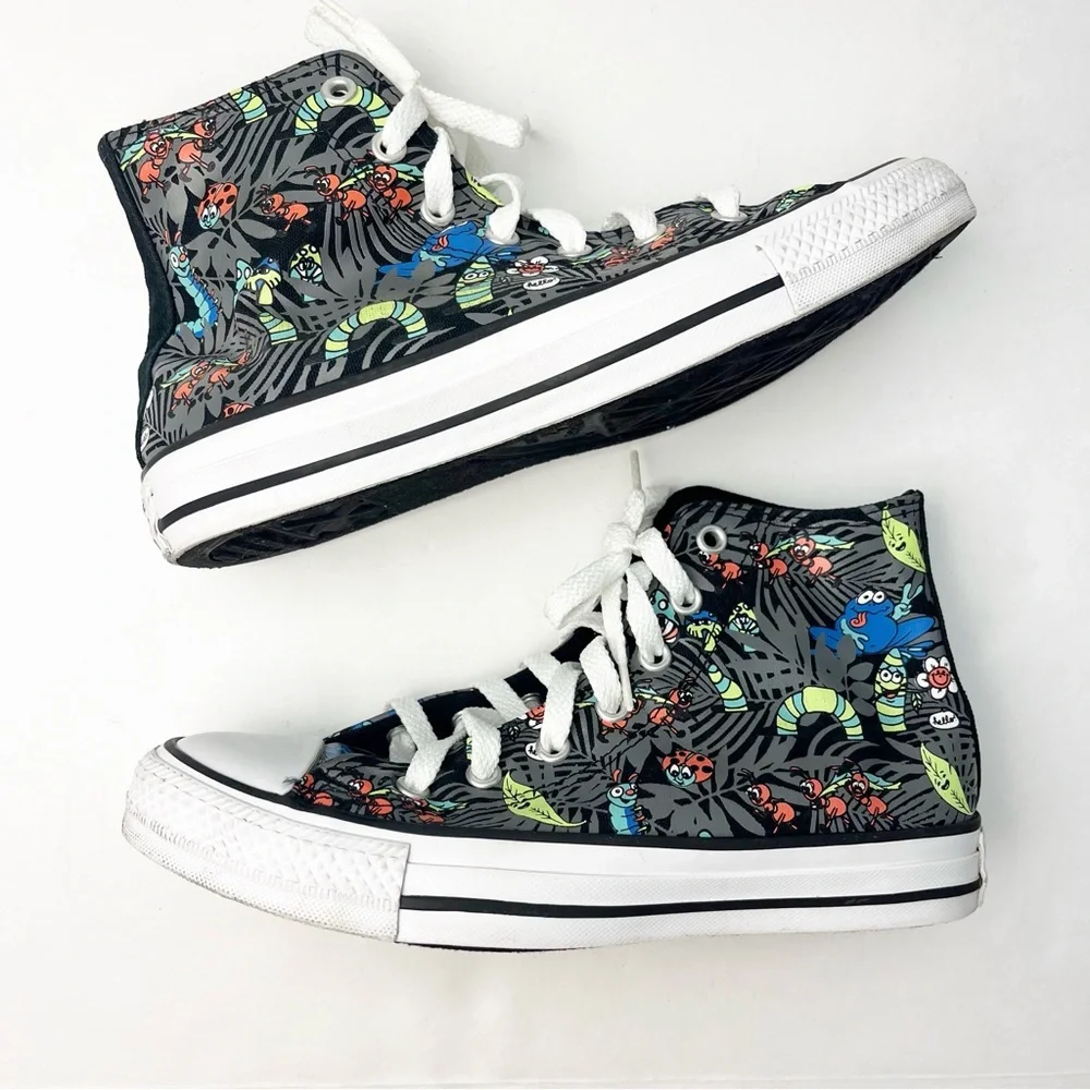 Converse All Stars Chuck Taylor High Top Plants Bugs Size 4